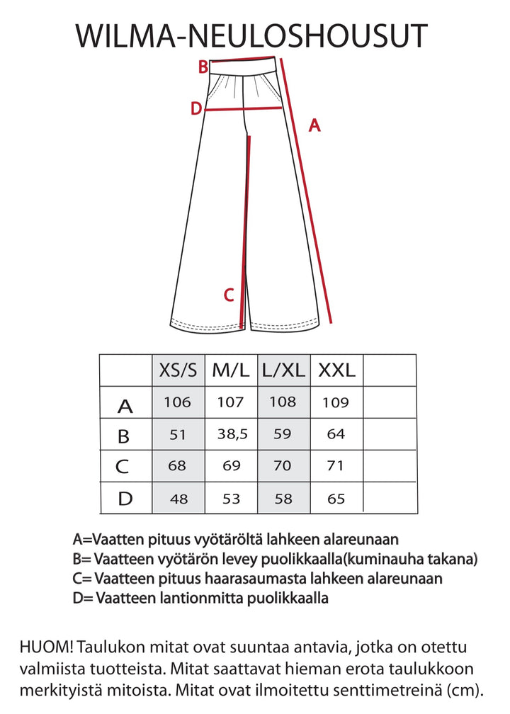 Wilma-neuloshousut Muru-kuosilla