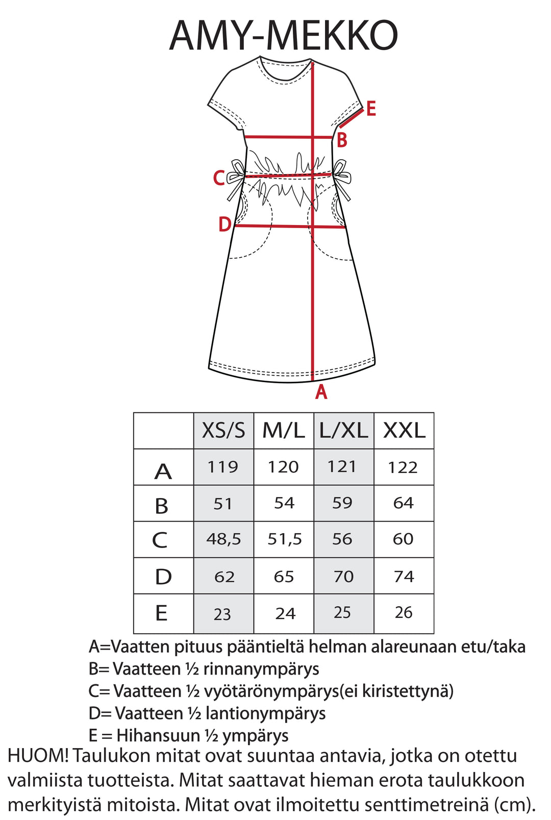 Amy-neulosmekko Siivet-kuosilla
