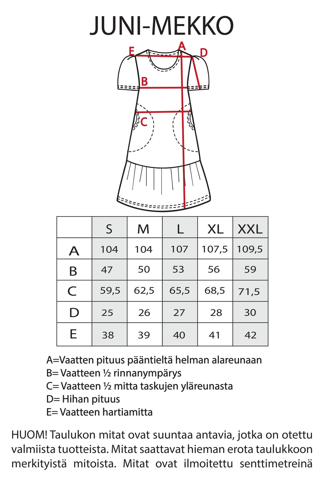 Juni-neulosmekko POP-kuosilla
