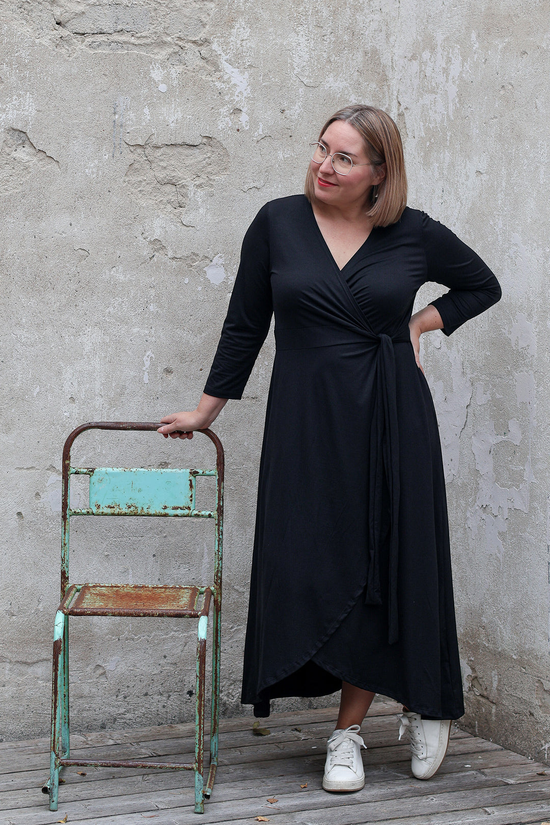 Laura-kietaisumekko 3/4 hihalla