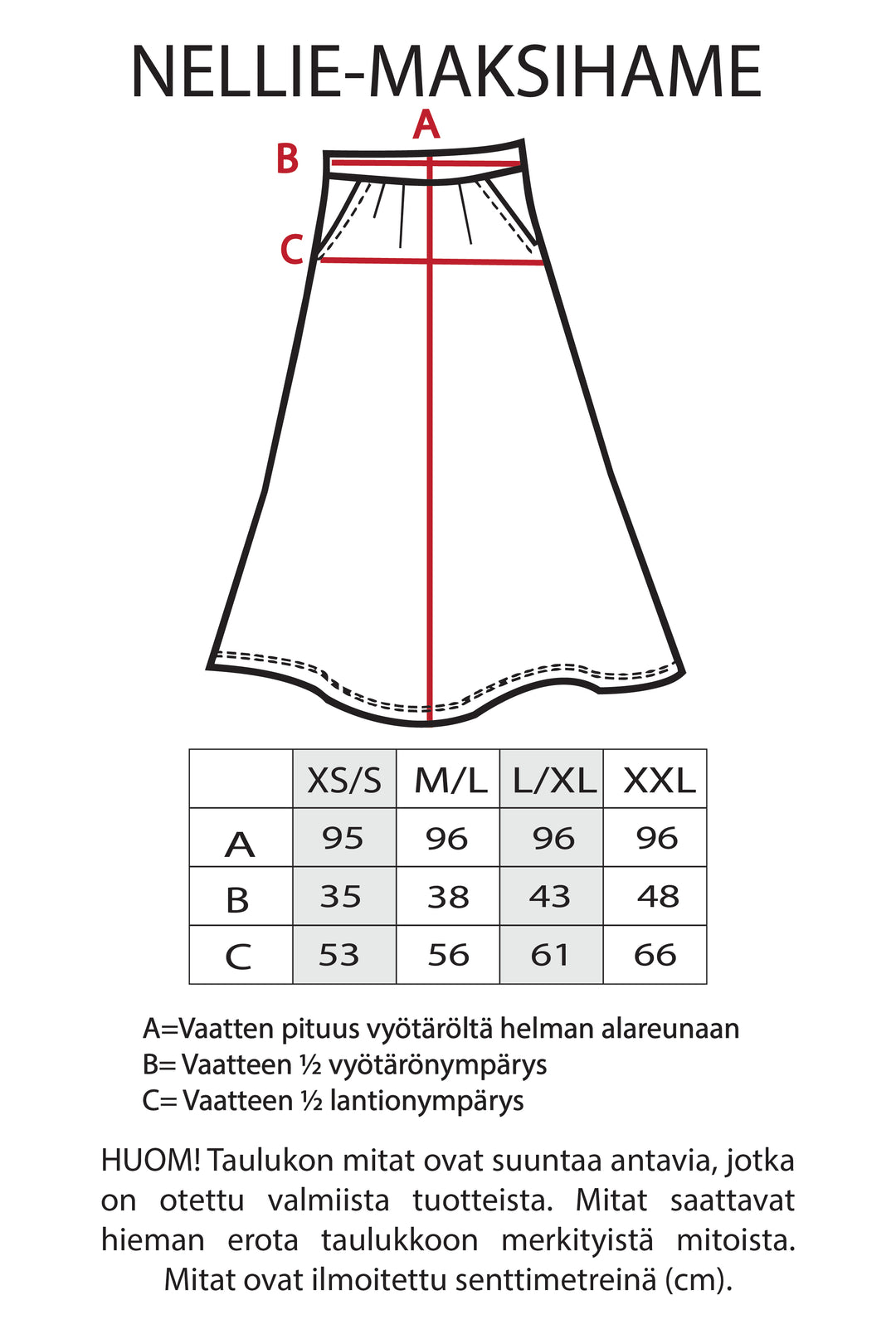 Nellie-maksihame Muuttolinnut-kuosilla