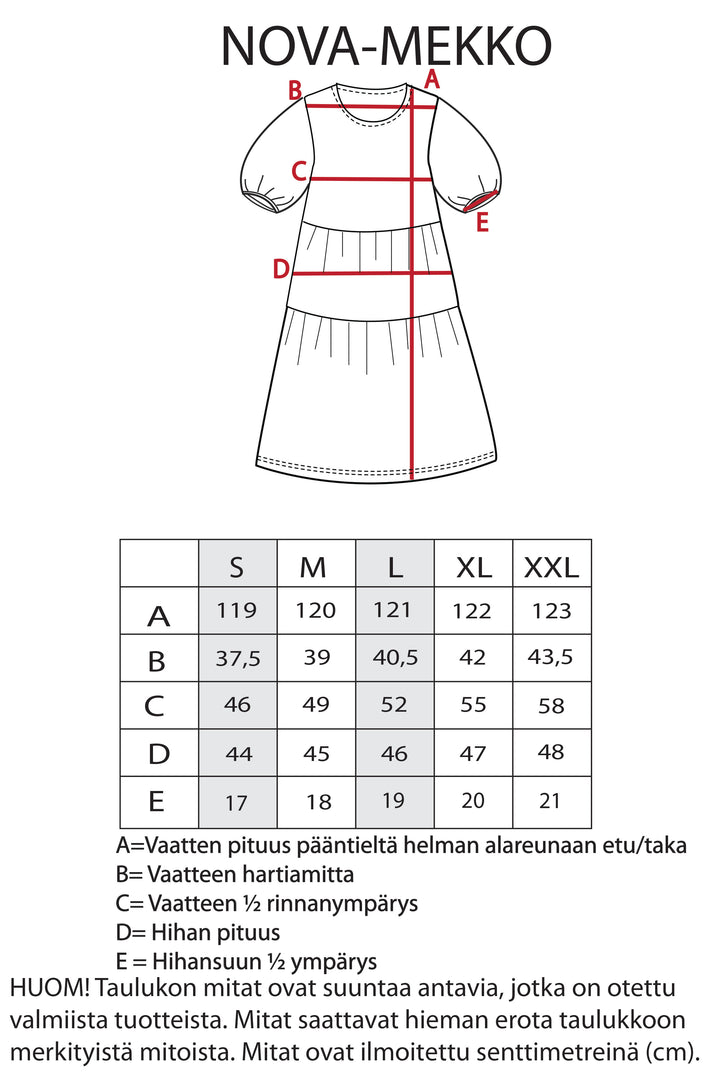 Nova-neulosmekko yksivärinen