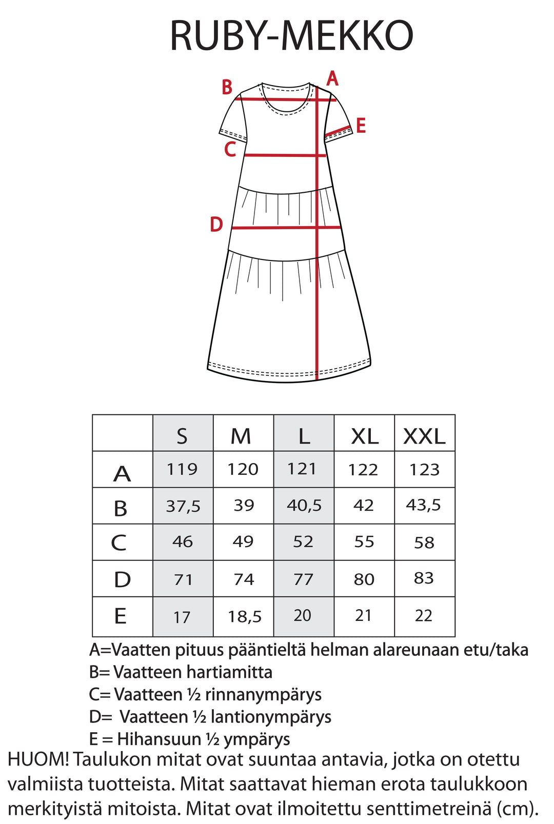 Ruby-neulosmekko yksivärinen