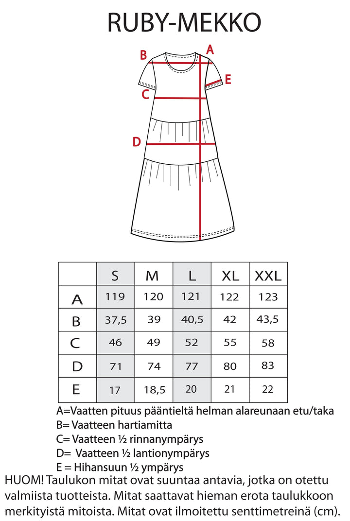 Ruby-neulosmekko yksivärinen